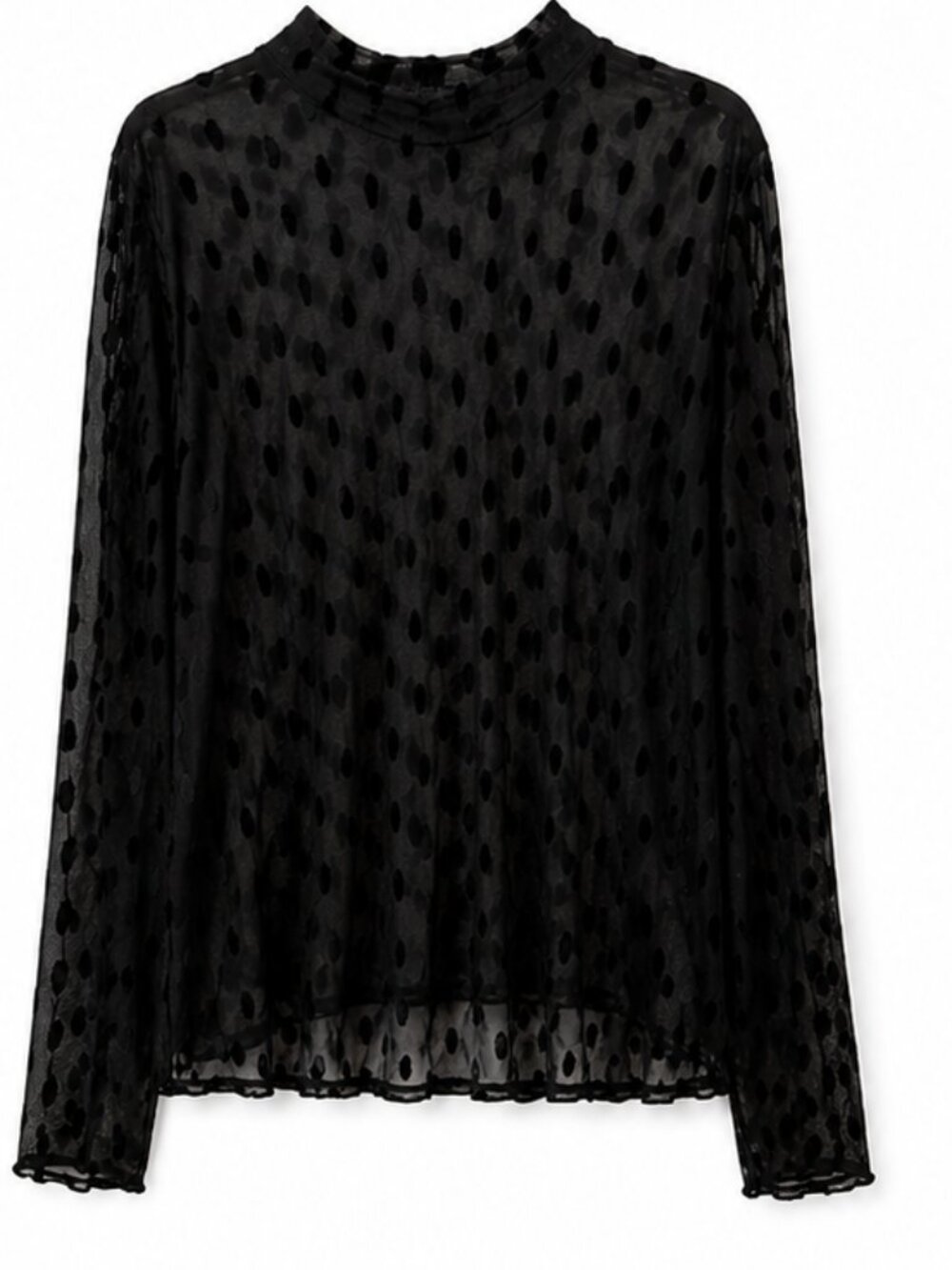 Torrid Black Sheer Velvet Coffin Mesh Top